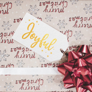 Joyful Typografy Script Moderne Weihnachten Geschenkanhänger