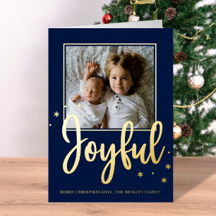 Joyful Typografy Script Modernes Foto Weihnachten