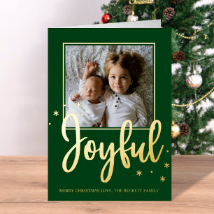 Joyful Typografy Script Modernes Foto Weihnachten