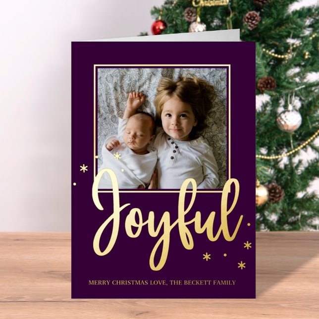 Joyful Typografy Script Modernes Foto Weihnachten (Von Creator hochgeladen)
