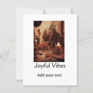 Joyful Vibes fügen Familienweihnachtsnamen einfach Postkarte