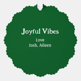 Joyful Vibes green Christmas holidays love family Ornament Karte