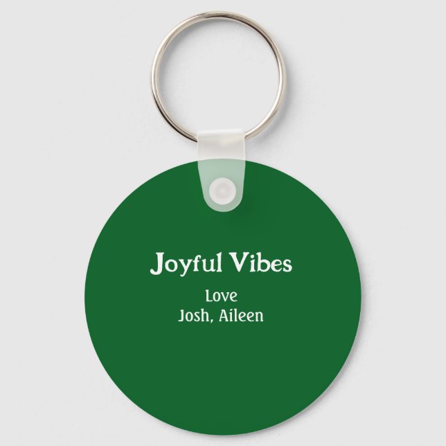 Joyful Vibes green Christmas holidays love family Schlüsselanhänger (Vorderseite)