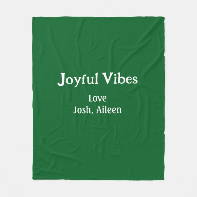 Joyful Vibes Grünen Weihnachtsferien Liebe Familie Fleecedecke (Vorderseite)