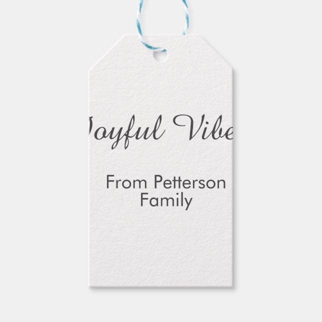 Joyful Vibes red Christmas add family name date  Geschenkanhänger (Vorderseite)