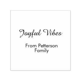 Joyful Vibes red Christmas add family name date Permastempel