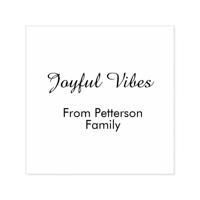 Joyful Vibes red Christmas add family name date  Permastempel (Design)