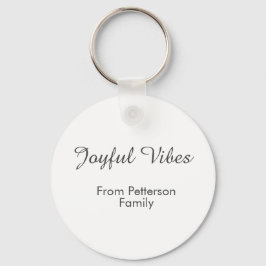 Joyful Vibes red Christmas add family name date Schlüsselanhänger