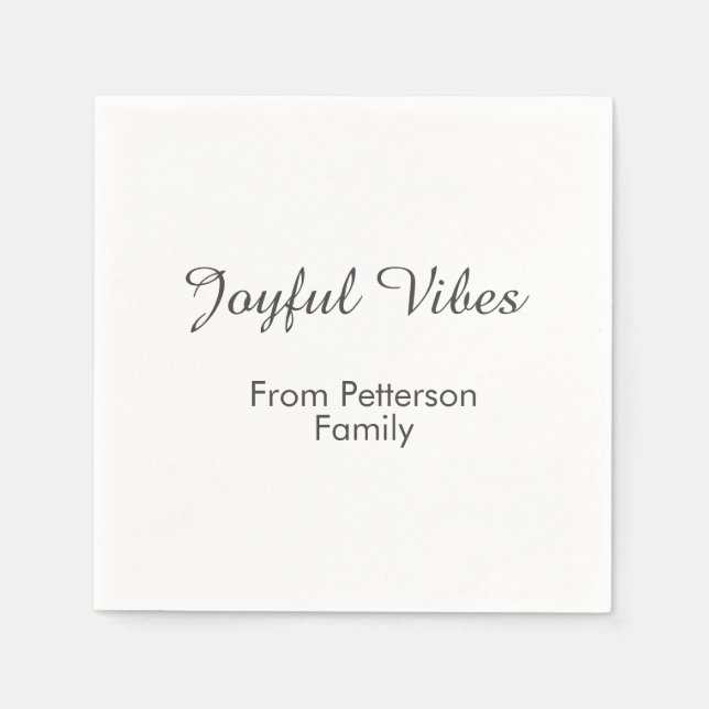 Joyful Vibes red Christmas add family name date  Serviette (Vorderseite)