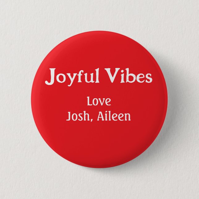 Joyful Vibes Rote Weihnachtsferien Liebe Button (Vorderseite)