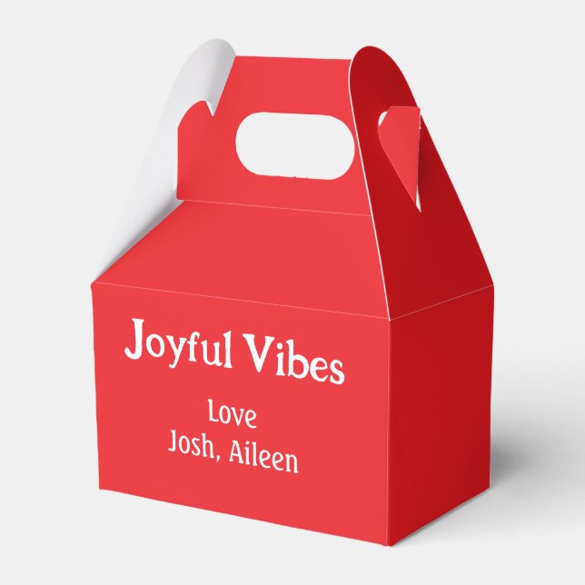 Joyful Vibes Rote Weihnachtsferien Liebe Geschenkschachtel (Vorderseite)