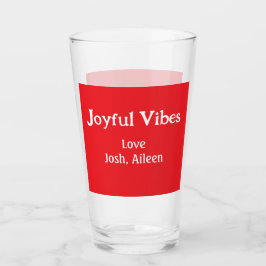Joyful Vibes Rote Weihnachtsferien Liebe Glas
