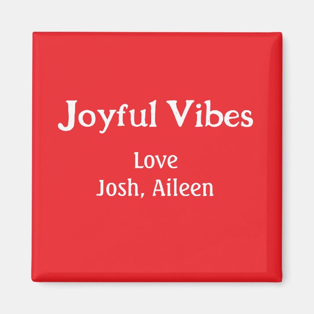 Joyful Vibes Rote Weihnachtsferien Liebe Magnet (Vorne)