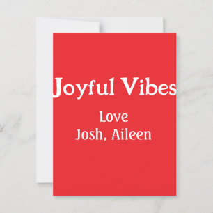 Joyful Vibes Rote Weihnachtsferien Liebe Postkarte