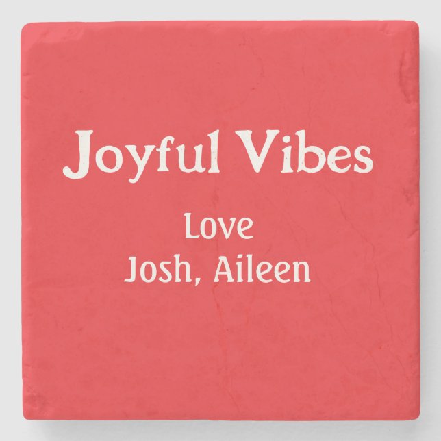 Joyful Vibes Rote Weihnachtsferien Liebe Steinuntersetzer (Vorderseite)