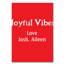Joyful Vibes Rote Weihnachtsferien Liebe Tischnummer