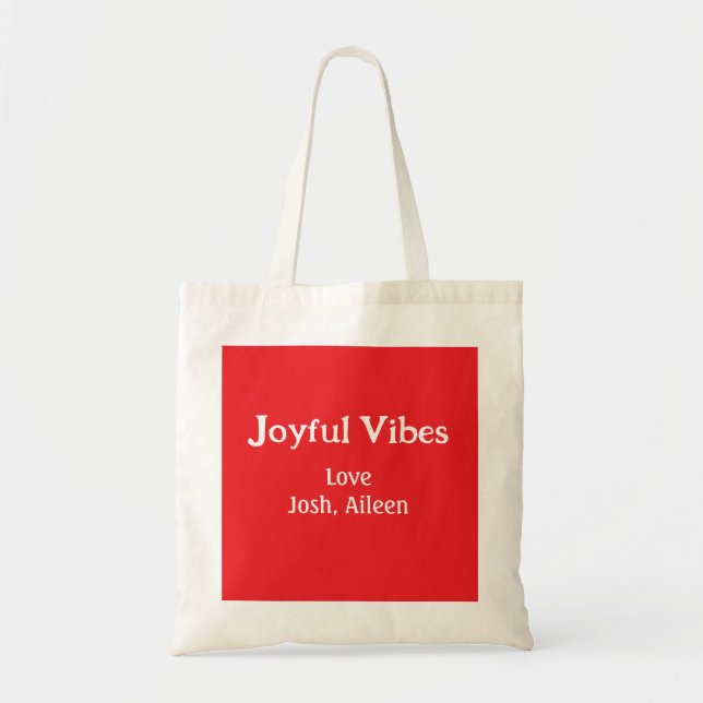 Joyful Vibes Rote Weihnachtsferien Liebe Tragetasche (Vorne)
