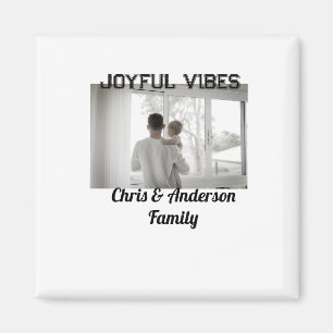 Joyful Vibes Vater Sohn Familie Weihnachtsfeiertag Magnet