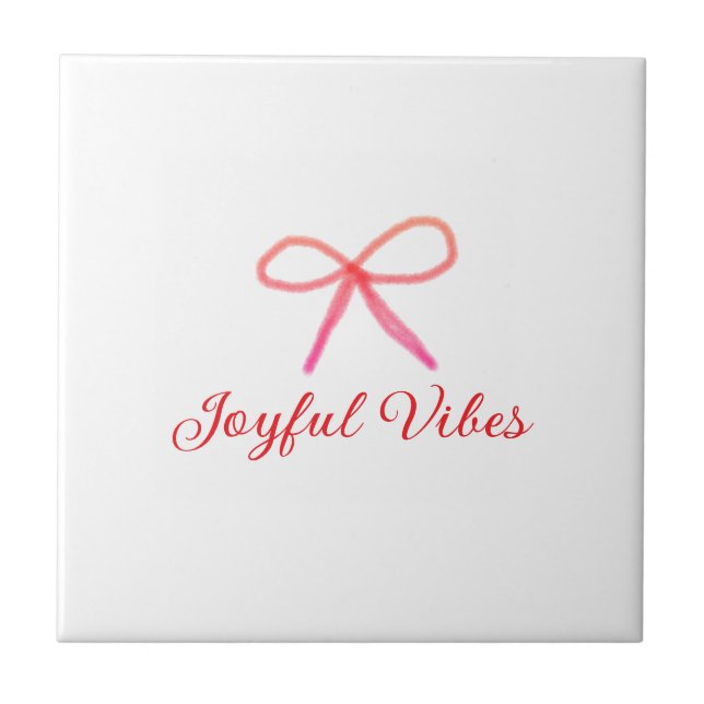 Joyful vibes Weihnachten RED BOW Ferien Familienna Fliese (Vorderseite)