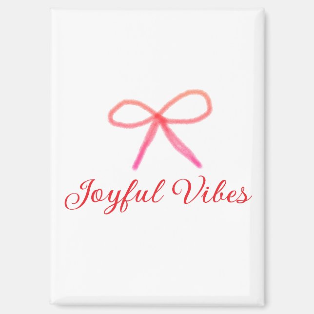 Joyful vibes Weihnachten RED BOW Ferien Familienna Magnet (Vorderseite)