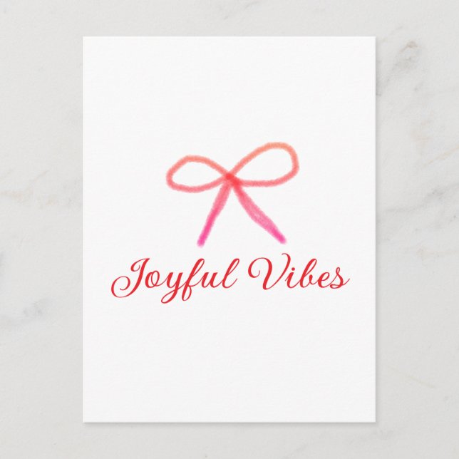 Joyful vibes Weihnachten RED BOW Ferien Familienna Postkarte (Vorderseite)