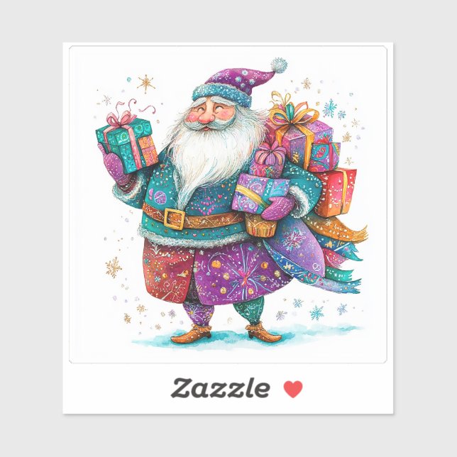 Joyful Violet Christmas Sticker (Blatt)