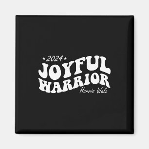 Joyful Warrior Kamala Harris Tim Walz 2024 Groovy Magnet