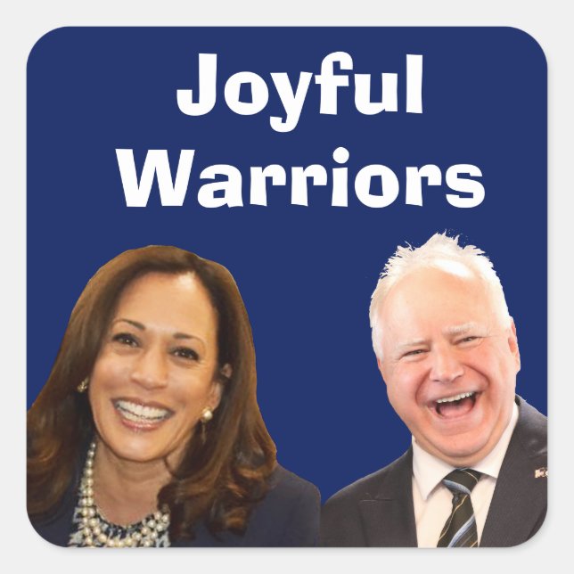 Joyful Warriors Harris und Walz Quadratischer Aufkleber (Vorderseite)