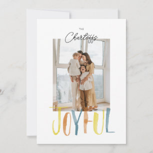 Joyful Watercolor Brush Lettern Flat Feiertagskarte
