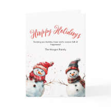 Joyful Watercolor Snowman Weihnachten