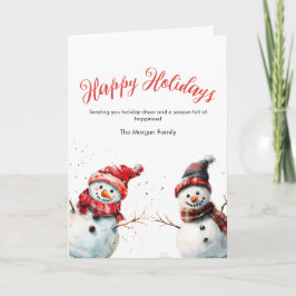 Joyful Watercolor Snowman Weihnachten