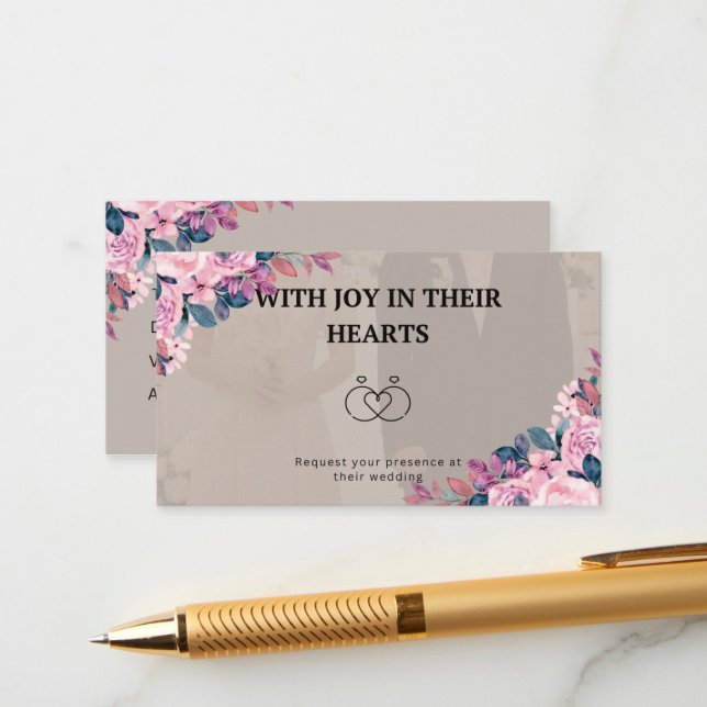 Joyful wedding invitation card begleitkarte (Vorderseite/Rückseite Beispiel)