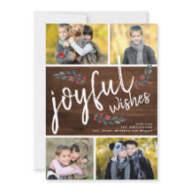 Joyful Wish Dark Wood Christmas 4 Foto Collage