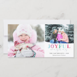 JOYFUL WISHES | Playful Pastell Zwei Fotos Feiertagskarte
