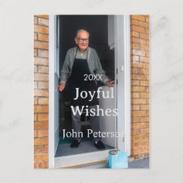 Joyful Wünsche hinzufügen Name Foto Mann Feiertage Feiertagspostkarte
