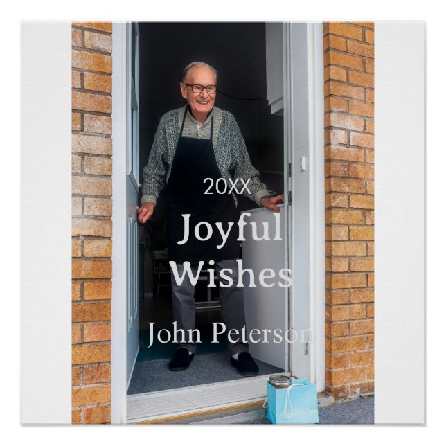Joyful Wünsche hinzufügen Name Foto Mann Feiertage Poster (Vorderseite)