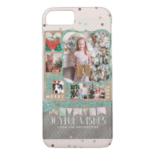 Joyful wünscht Weihnachten 6 Custom Foto Collage Case-Mate iPhone Hülle