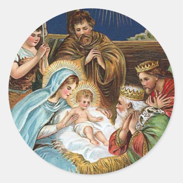 "Joyful Yuletide" Weihnachtsfeiern Runder Aufkleber (Vorderseite)