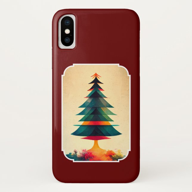 Joyfull Christmas Tree Geometric Künstlerisch Desi Case-Mate iPhone Hülle (Rückseite)