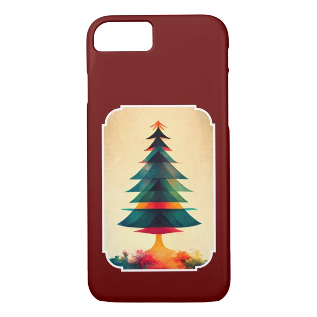 Joyfull Christmas Tree Geometric Künstlerisch Desi Case-Mate iPhone Hülle (Rückseite)