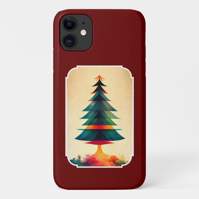 Joyfull Christmas Tree Geometric Künstlerisch Desi Case-Mate iPhone Hülle (Rückseite)