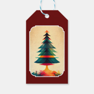 Joyfull Christmas Tree Geometric Künstlerisch Desi Geschenkanhänger