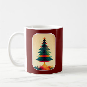 Joyfull Christmas Tree Geometric Künstlerisch Desi Kaffeetasse