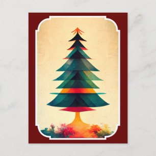 Joyfull Christmas Tree Geometric Künstlerisch Desi Postkarte
