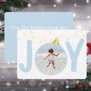 Joyl Baby Blue Christmas Card mit Single Foto Feiertagskarte