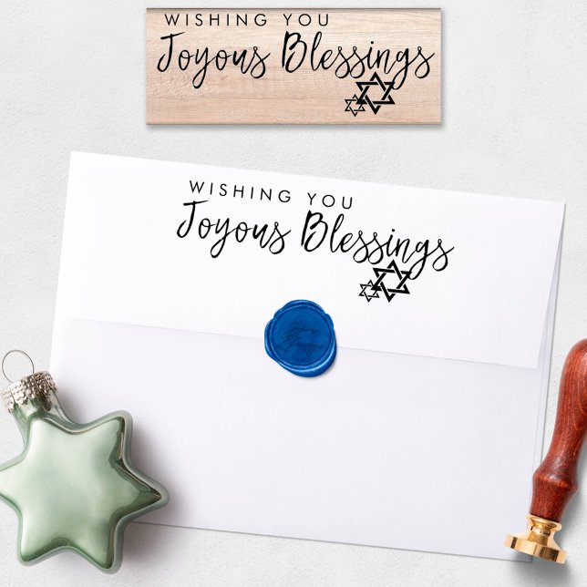 Joyous Blessings Hanukkah Star von David Gummistempel (Von Creator hochgeladen)
