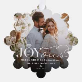 Joyous Diamond Ring Monogram Classic Wedding  Ornament Karte