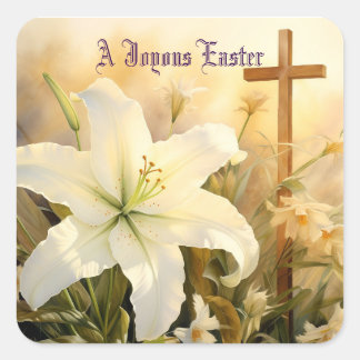 Joyous Easter Cross Sticker