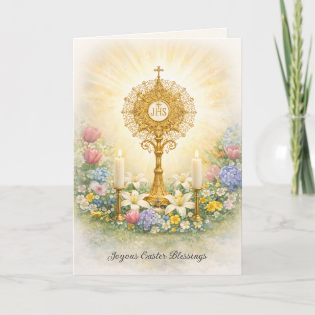 Joyous Easter Eucharistic Blessings Feiertagskarte (Vorderseite)