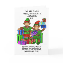 Joyous Elf Christmas Card